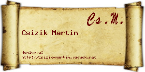 Csizik Martin névjegykártya
